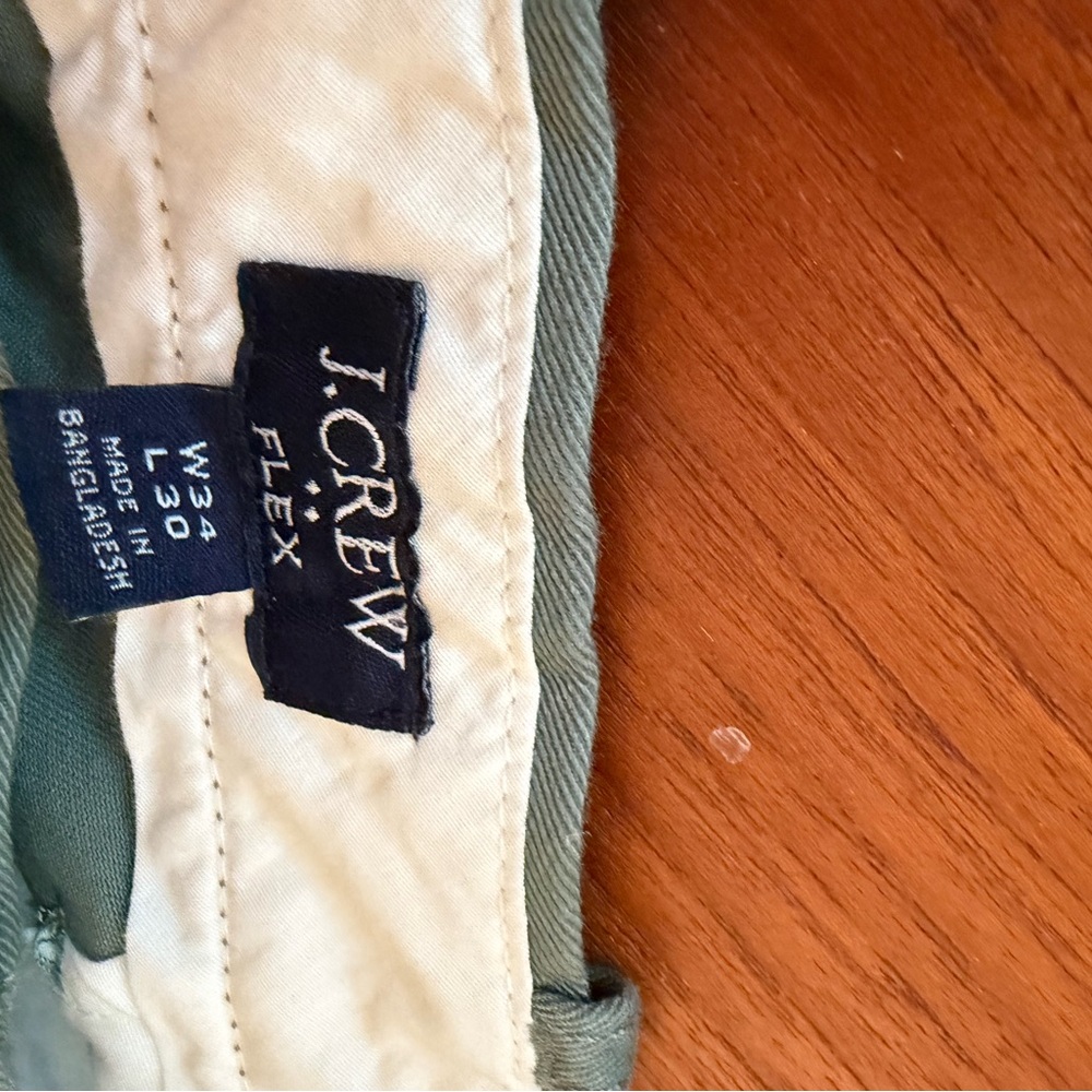 J. Crew pants with Cream Interior and Sage Trim